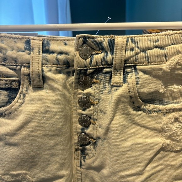 Distressed Button Fly Denim Shorts - Picture 2 of 3